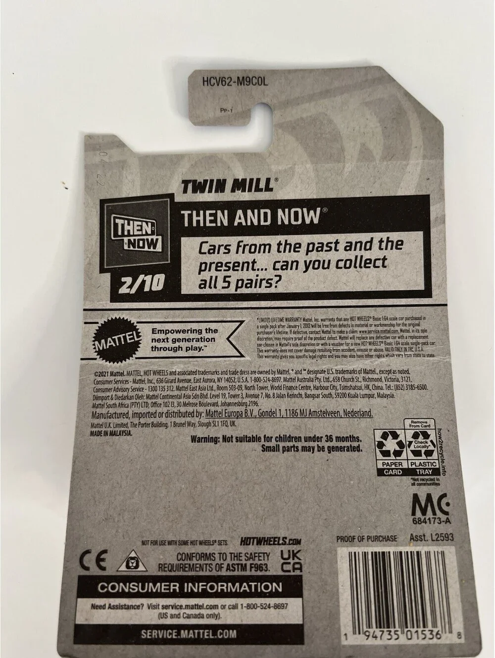 Hot Wheels Twin Mill Purple Then And Now 2/10 191/250 HCV62 Sealed New